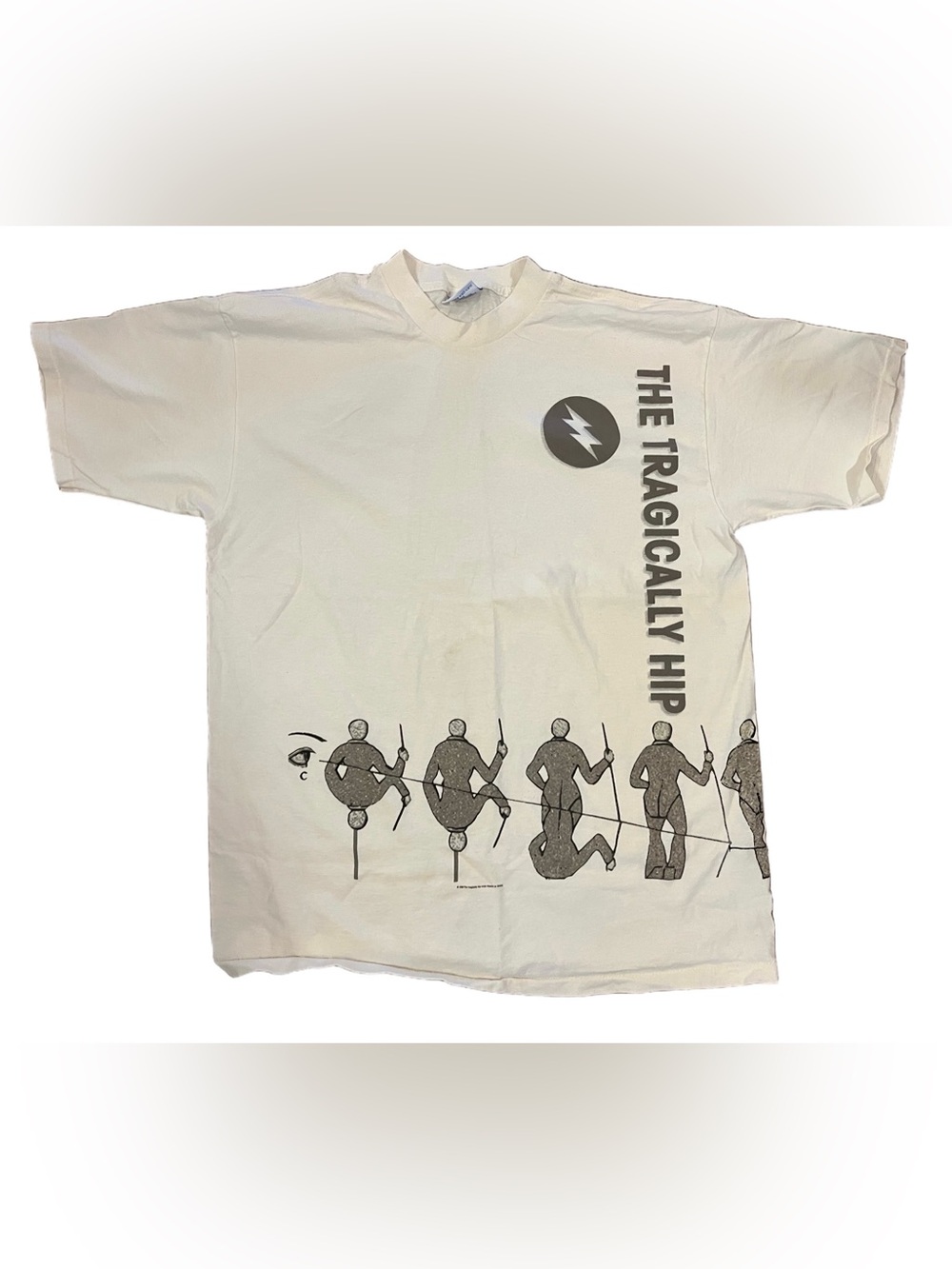 Vintage 1992 The Tragically Hip Fully Completely Shirt XL All Sport Cream MINT